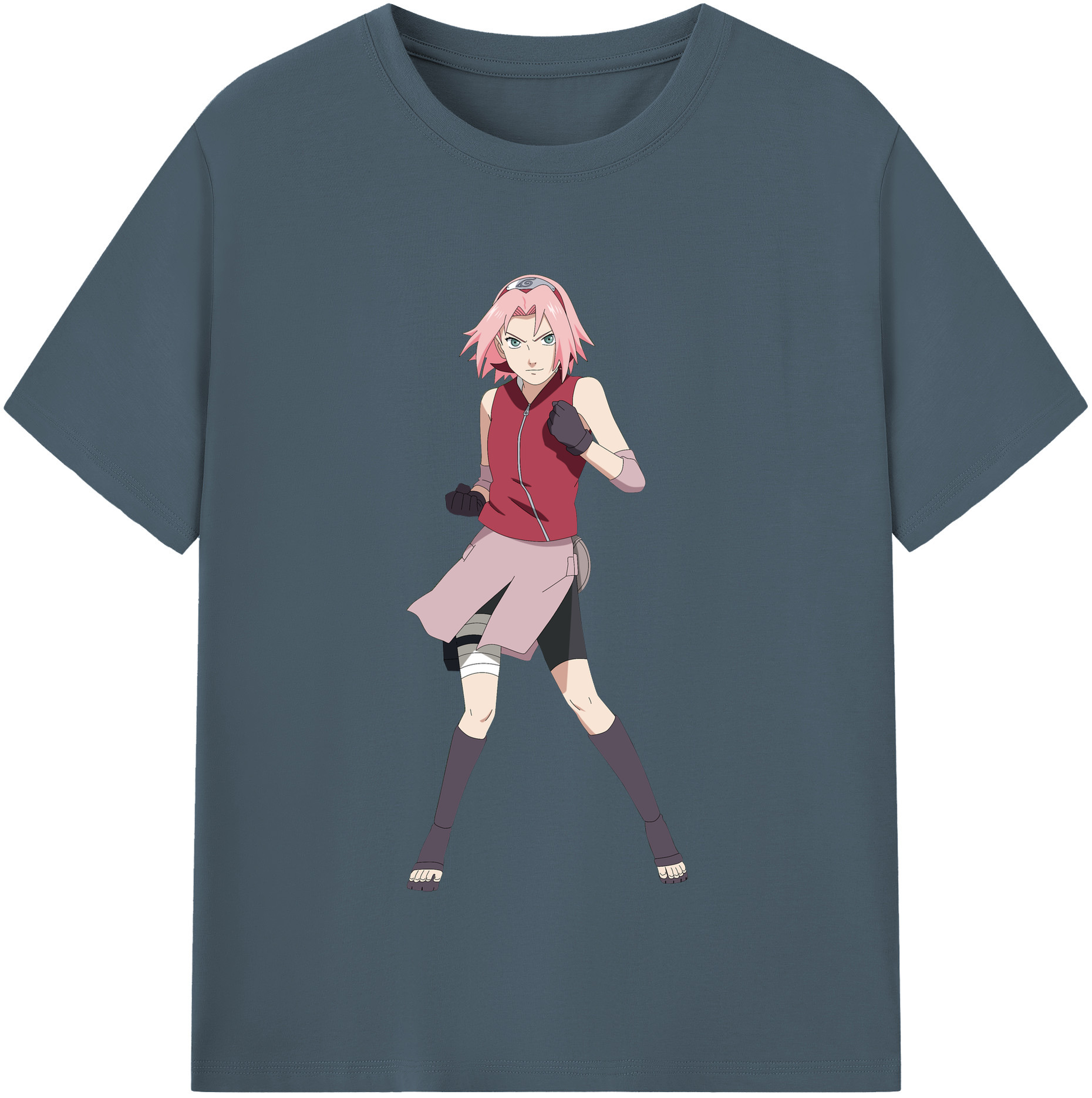 （画像用） NARUTO -ナルト- 春野サクラ Haruno Sakura 綿100％半袖Tシャツ（フロントプリント）